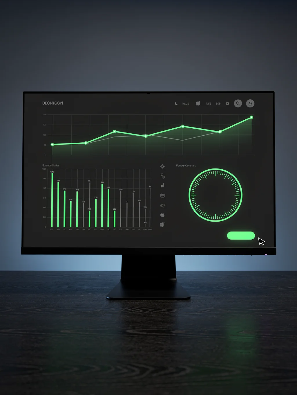 Advanced data analytics dashboard interface showing network nodes